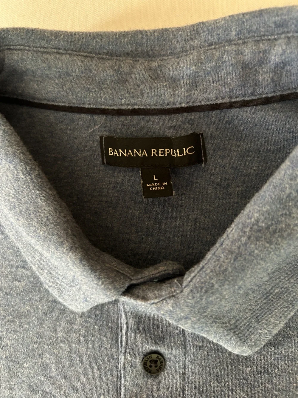 Banana Republic Men's Heather Slate Blue Polo